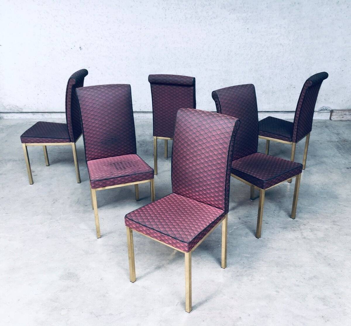 Hollywood Regency Style Design Dining Chair, 1970s, Belgium, Set of 6