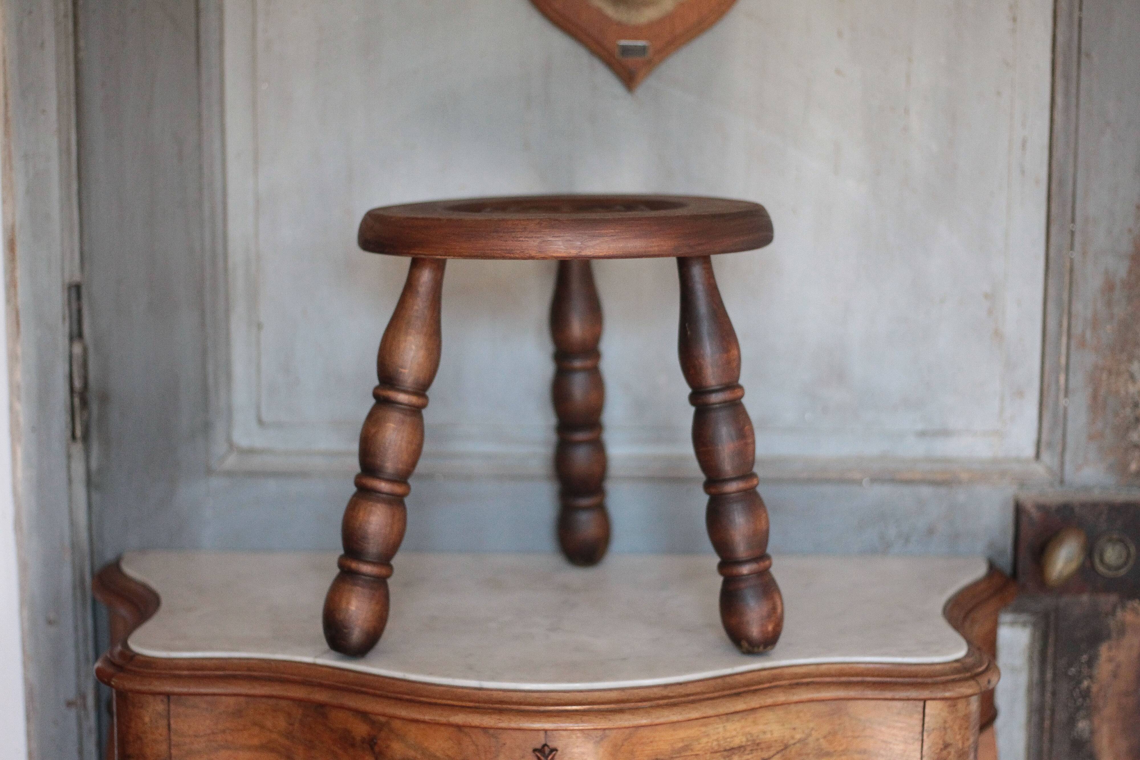 Vintage stool, tripod stool, occasional stool, wooden plant stand,