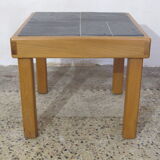 House Regain coffee table in solid elm and slate year 70/80