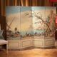 Early 20th Century French Tempera on Canvas Folding Screen with Seascape View