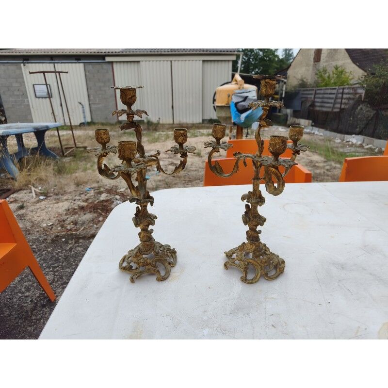 Paire de candélabres en bronze XIXe siècle