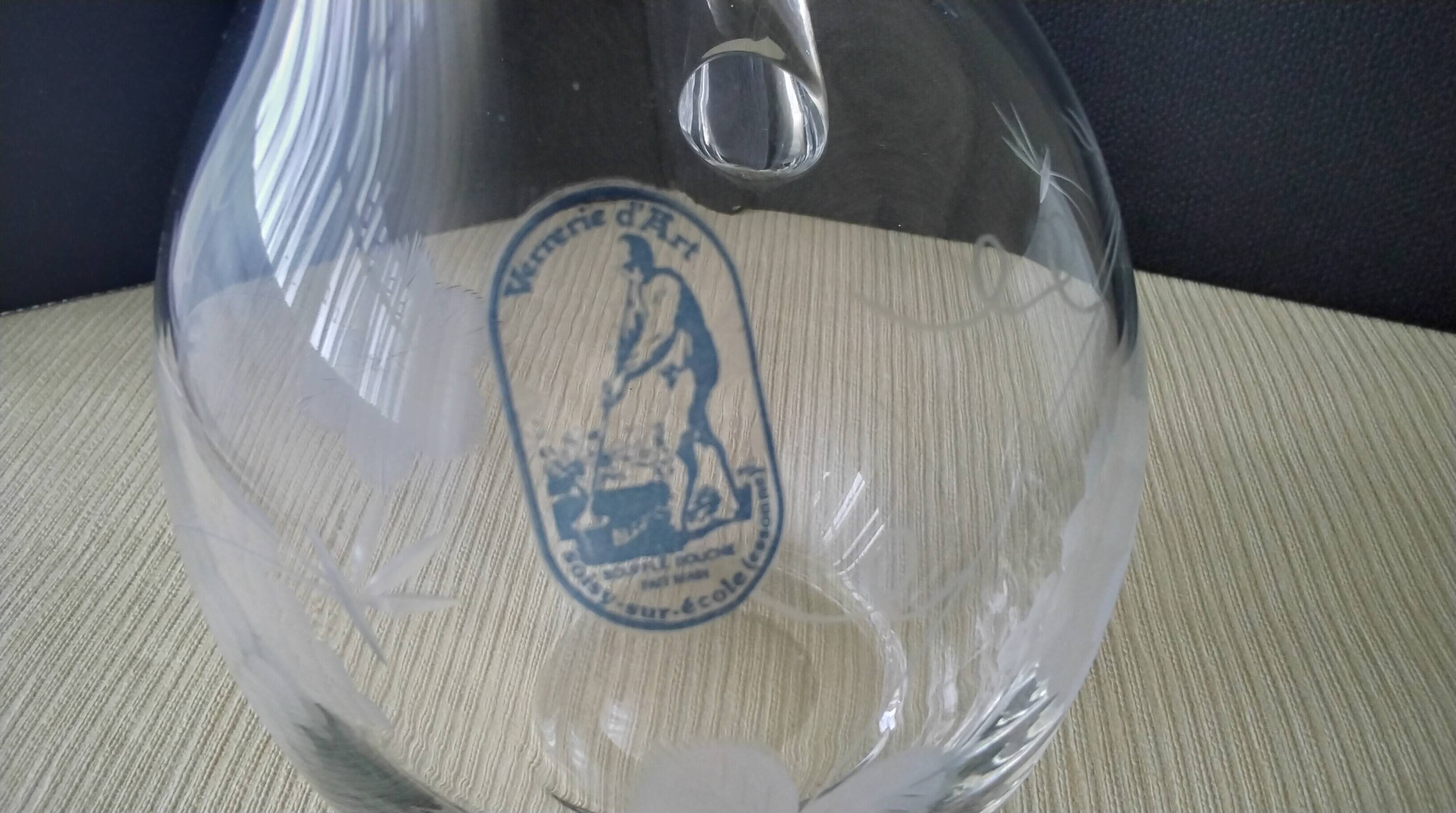 Cruche , carafe à eau en verre soufflé  1.650L
