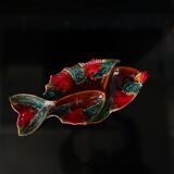 Appetizer dish with compartments in the shape of a fish, Vallauris style