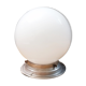 Art deco ceiling lamp, globe white opaline, 15 cm, circa 1940
