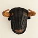 Rare polychrome wicker bull's head trophy, circa 1950.