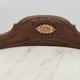 Louis XVI style walnut and marble cabinet