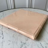 Pink earthenware trivia with bamboo effect Digoin Sarreguemines 50s