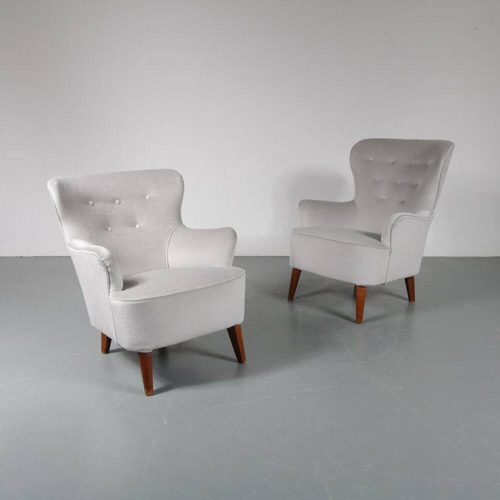 1950s Pair of Theo Ruth Lounge Chairs for Artifort, the Netherlands