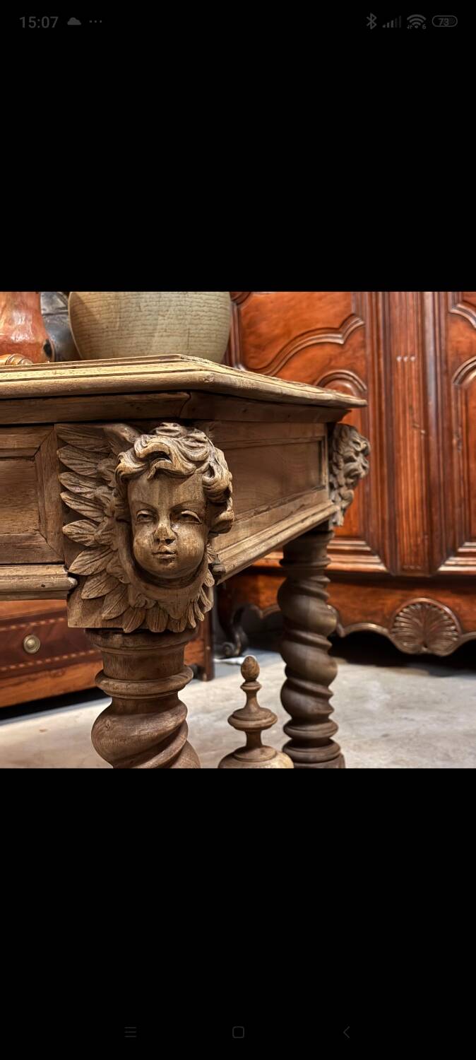 19th century desk in natural solid walnut.