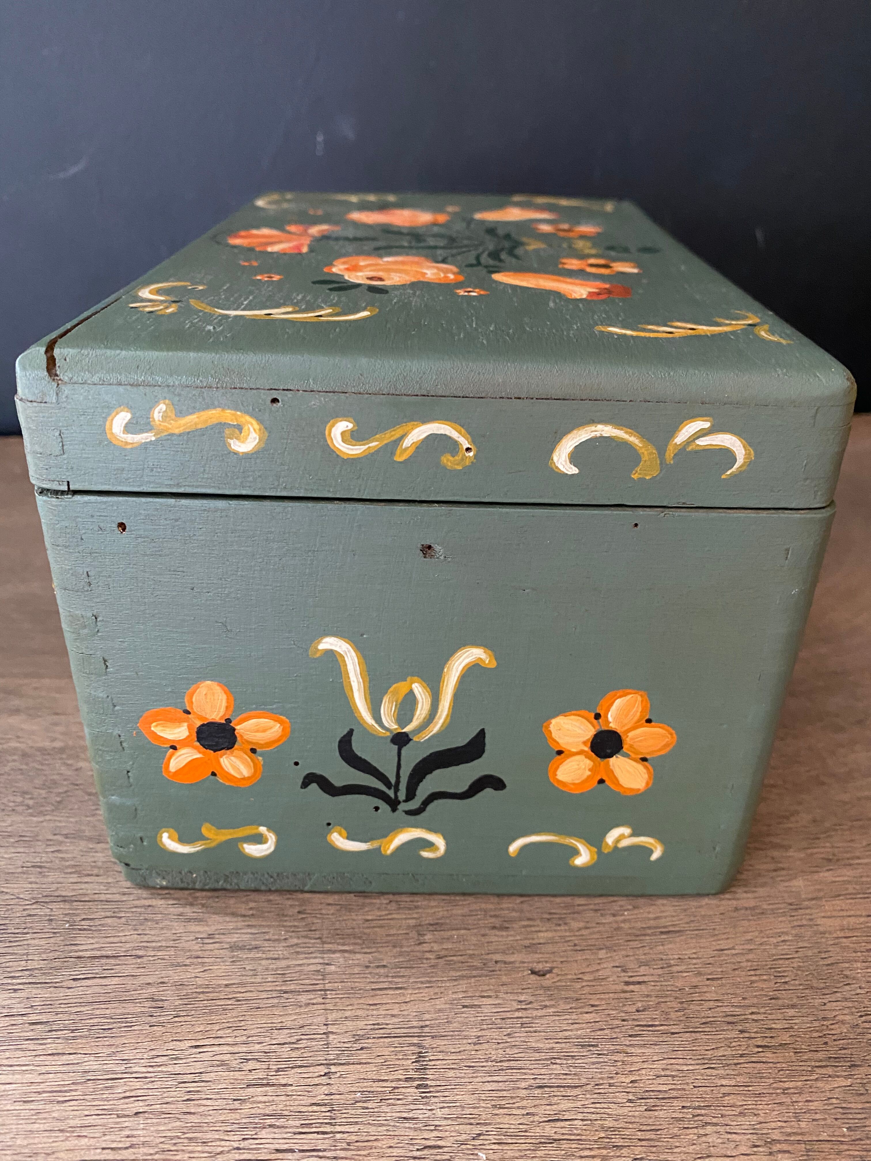 Hand-painted wooden box
