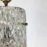 Hollywood Regency Ice Glass Hanging Light, J. T. Kalmar Lights, Austria, 1950s