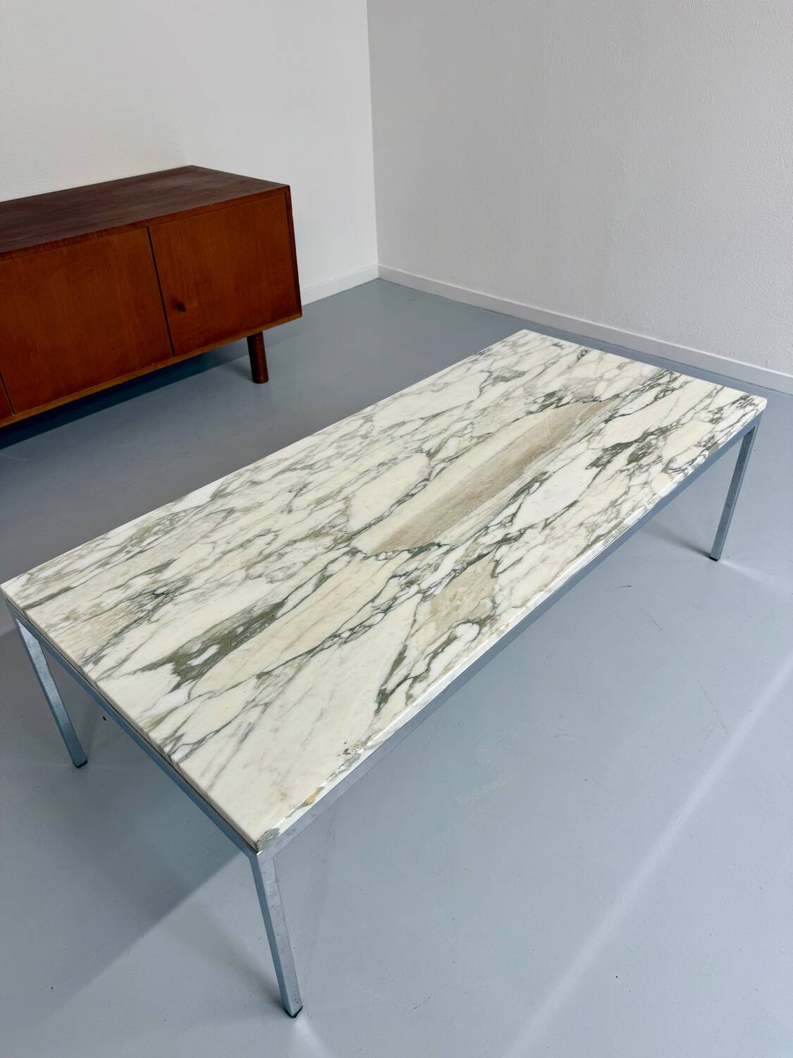 Florence Knoll 70s vintage metal marble coffee table