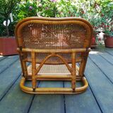 Folding rattan beach chair, USA, 1960s