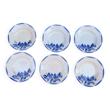 6 deep plates in Sarreguemines Digoin earthenware