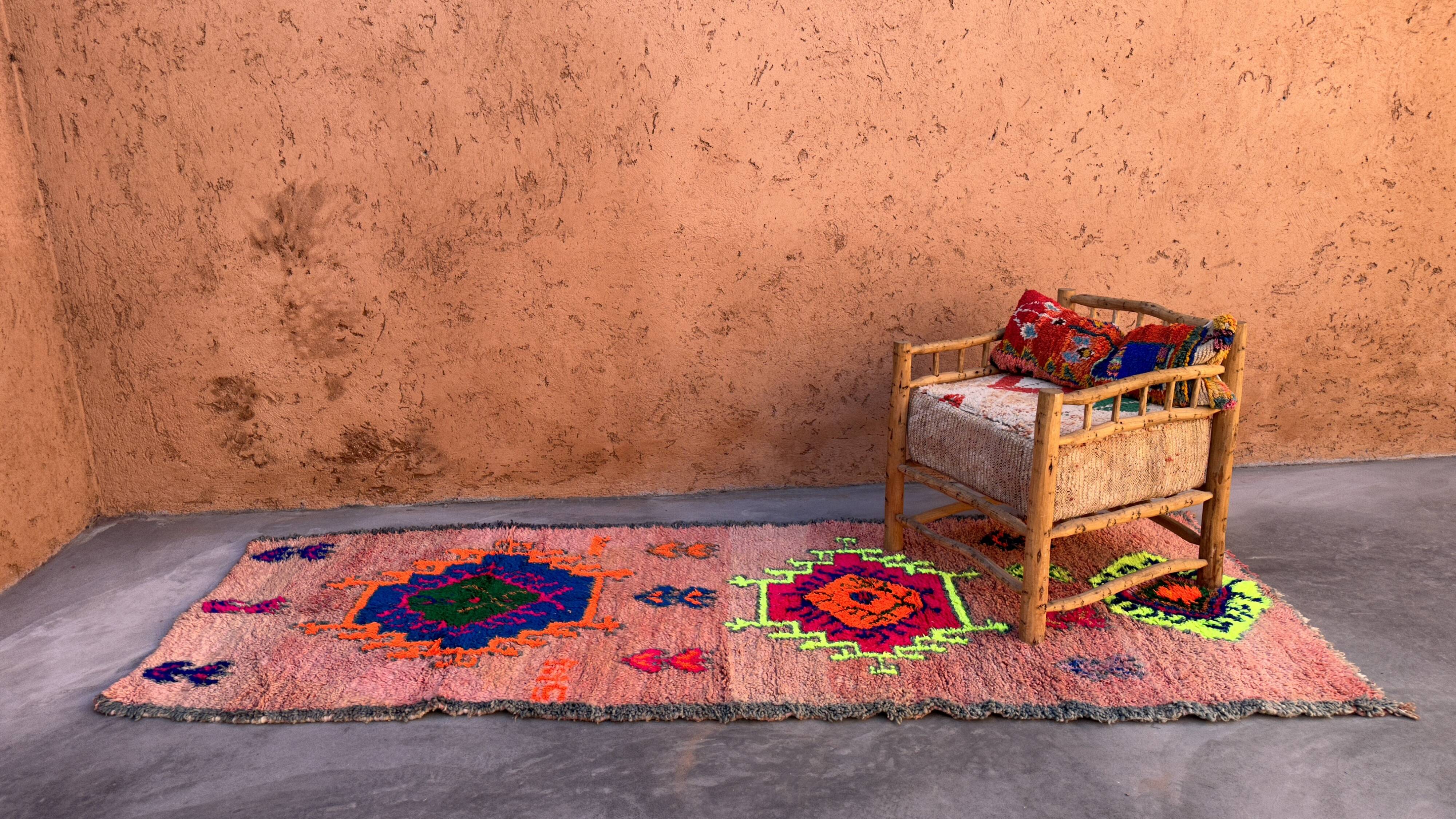 Colorful Boujad Moroccan rug - 122 x 318 cm