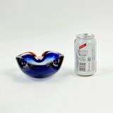 Mid-Century Blue Murano Glass Bowl/Ashtray by Flavio Poli for Seguso, 1960s