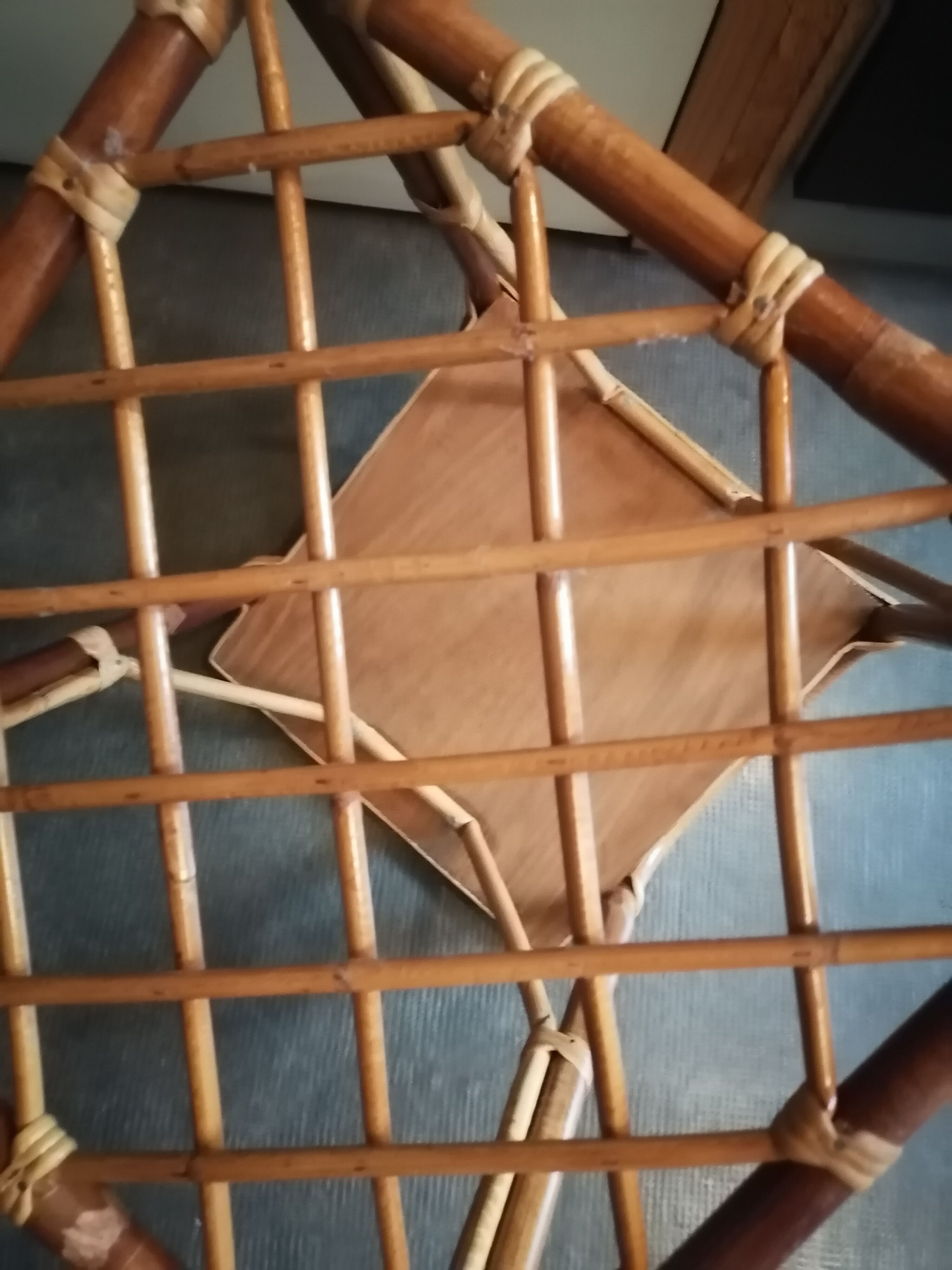 Vintage rattan wicker bedside table 1960 1970