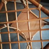 Vintage rattan wicker bedside table 1960 1970