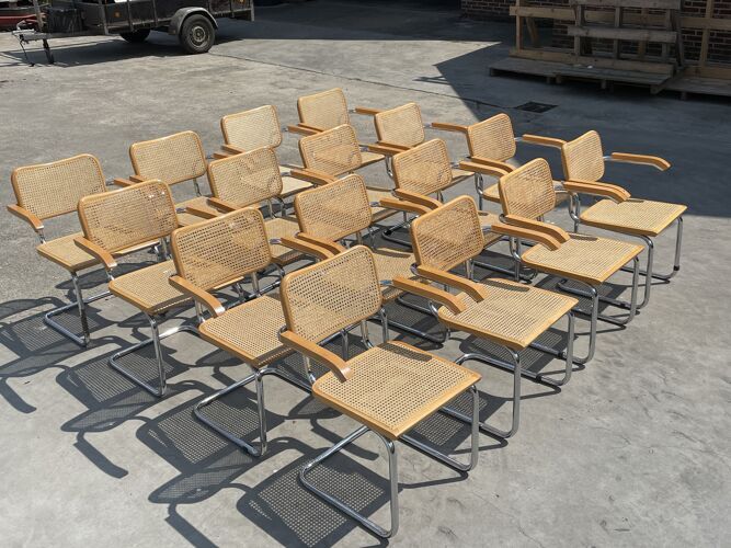 Set of 4 Cesca model armchairs by Marcel Breuer
