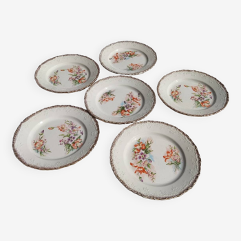 6 assiettes terre de fer Creil et Montereau