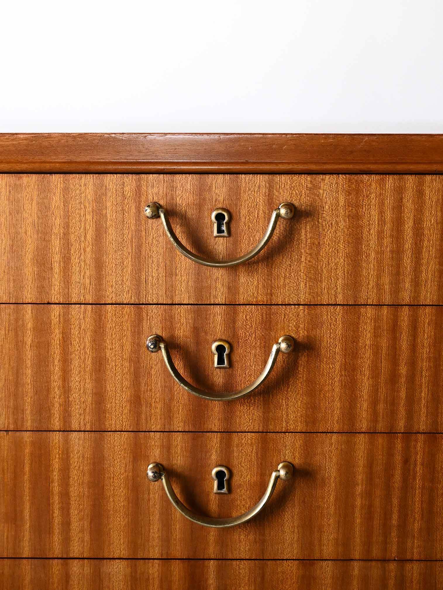 Scandinavian high sideboard with central drawers