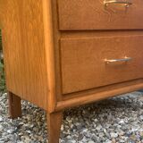 Vintage chest of drawers with oak compass legs, 1950s