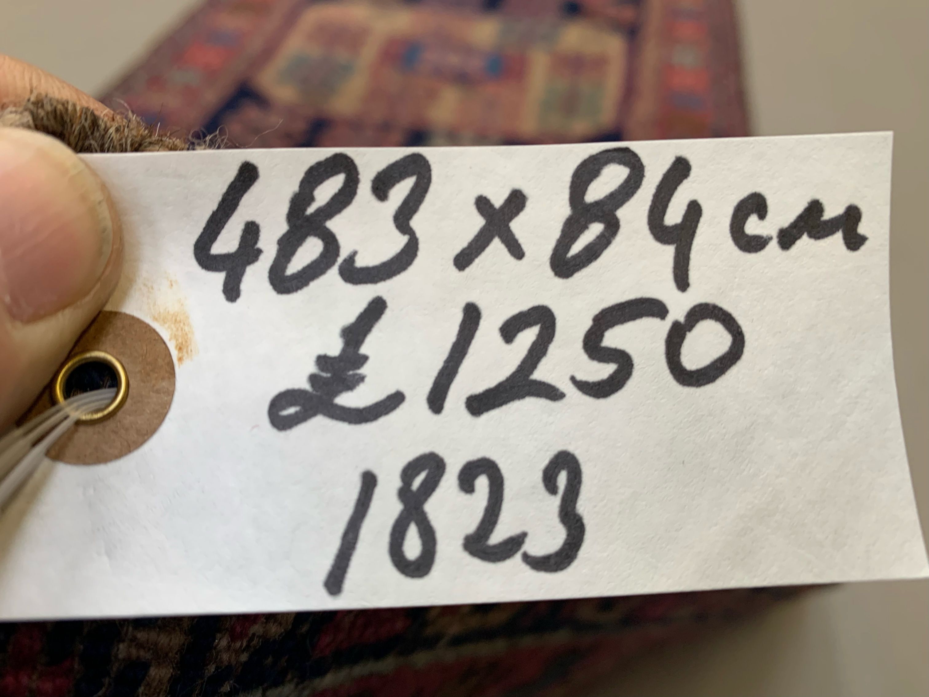 Antique azeri runner 483x84 cm, kazak, caucasian wool rug tribal handmade