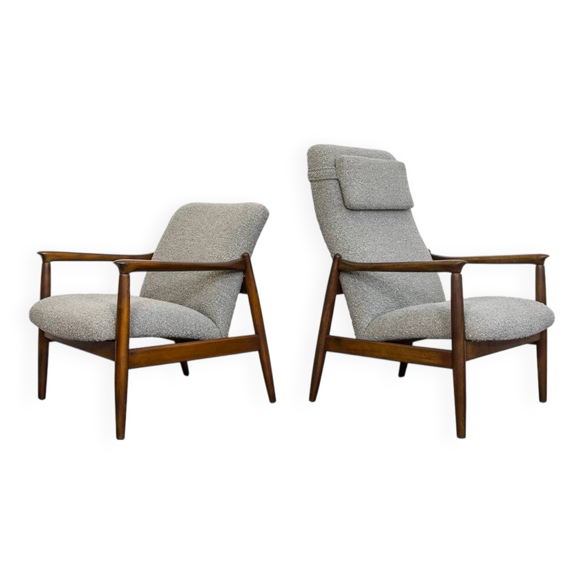 Pair Of Mid Century Restored Armchairs Gfm 64 by Edmun Homa, 1960s
