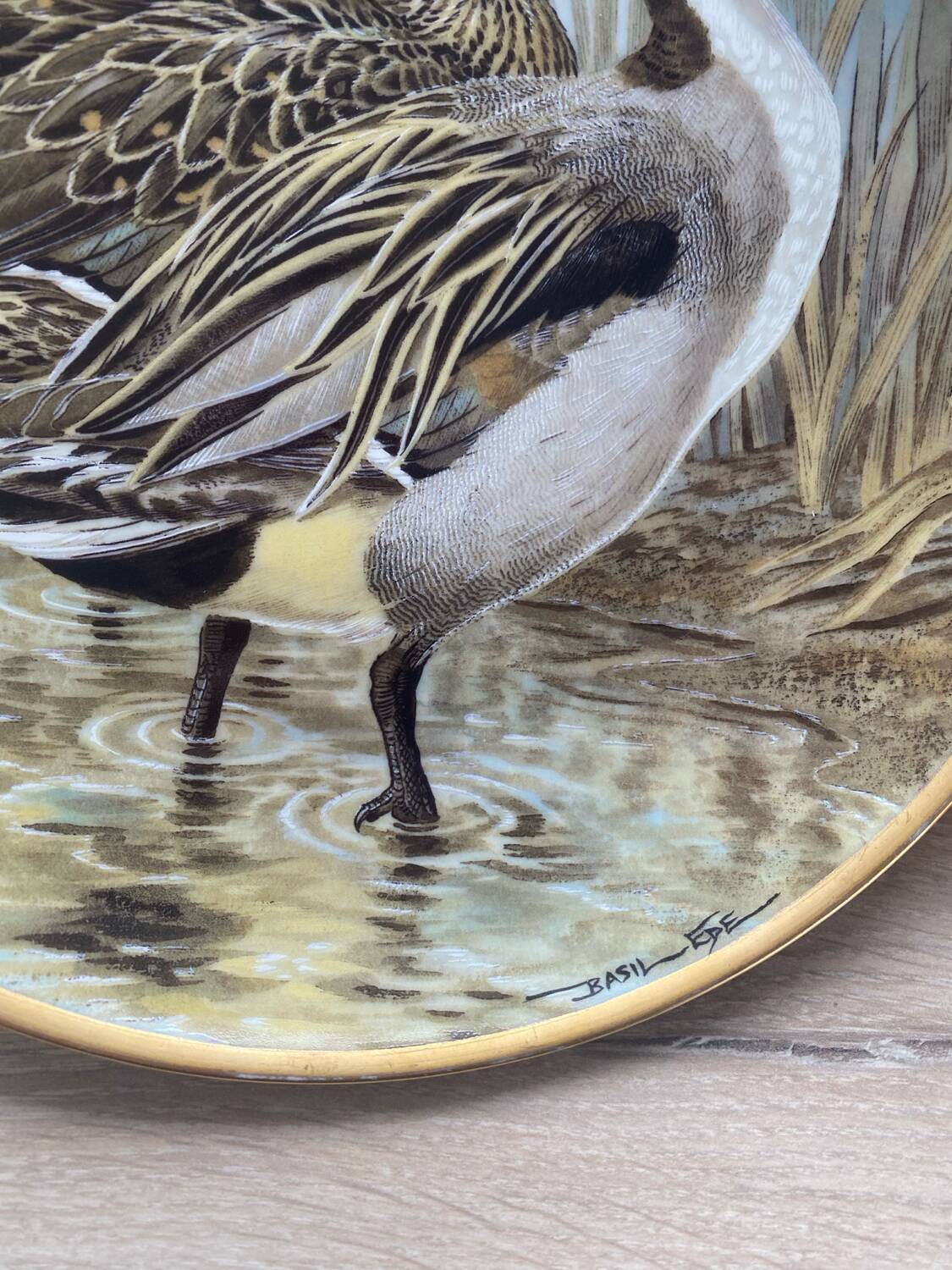Decorative plate Limoges Water Birds