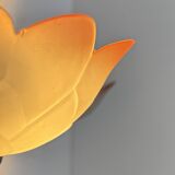 Vintage "flower" wall sconces, glass, France, 1970.