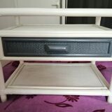 Rattan and canning bedside table