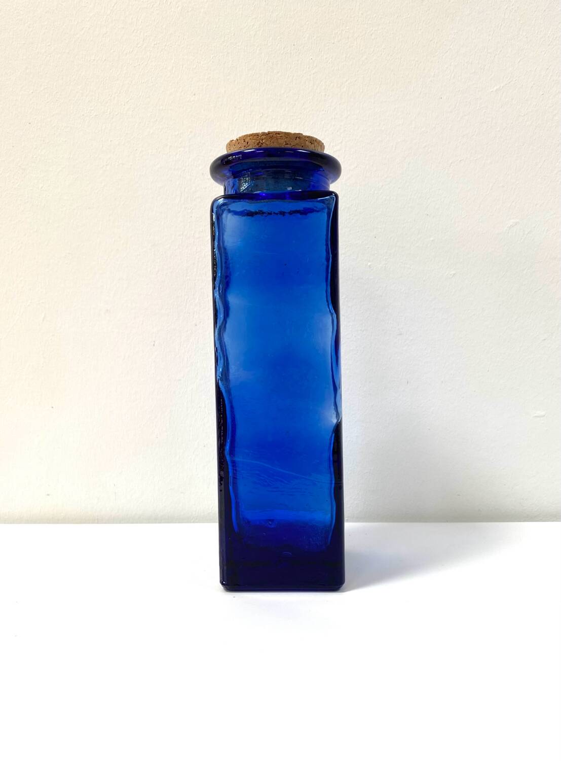 Vintage cobalt blue glass jar