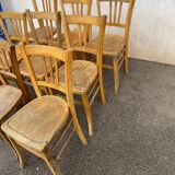 Set of 9 raw bistro chairs