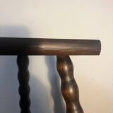 Solid wood tripod stool with turned legs