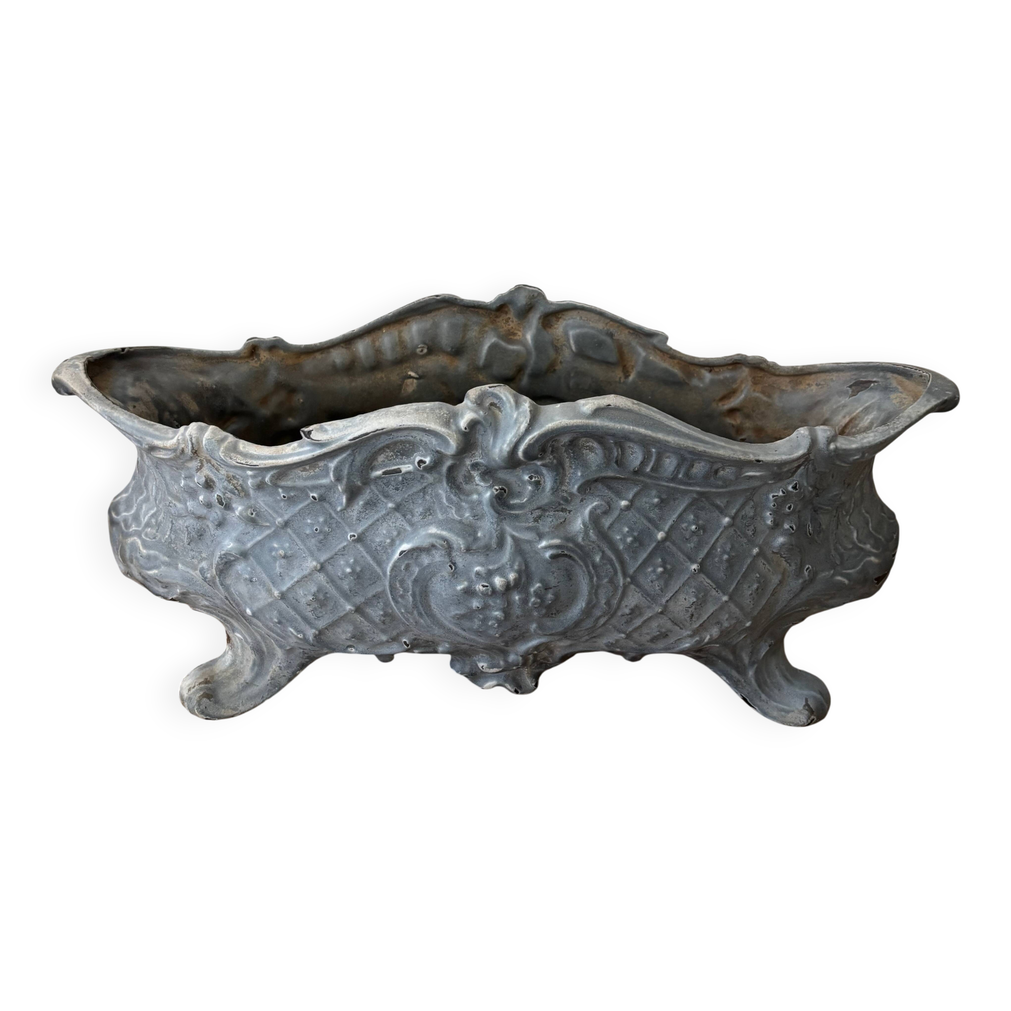 Cast iron planter, enamelled