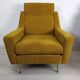 Fauteuils en velours moutarde, 1960