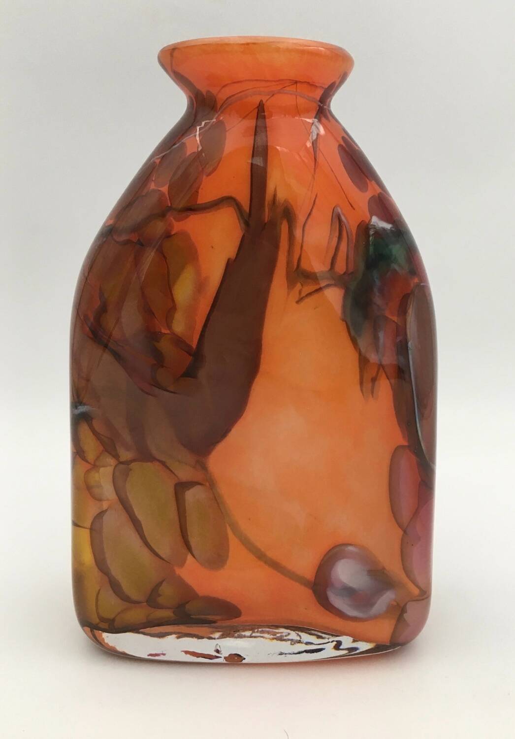 Daniel baroy blown glass vase, signed