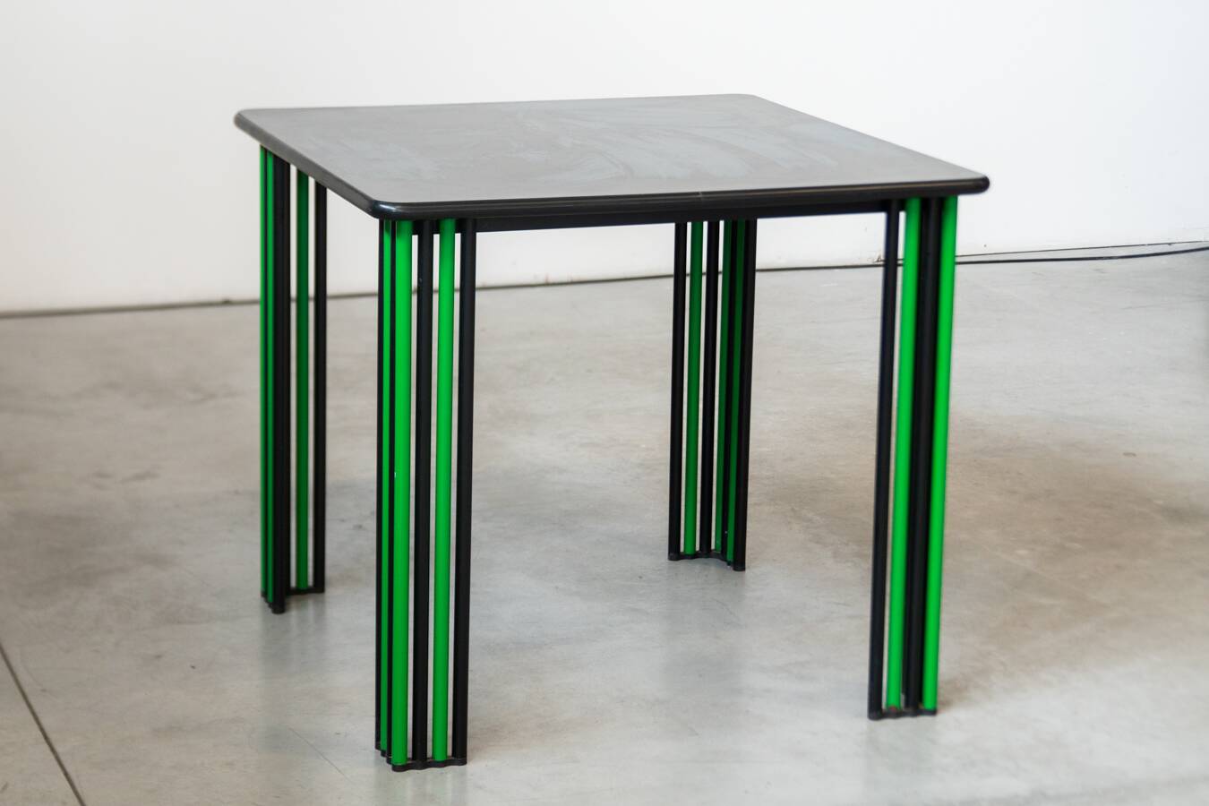 1980s Vintage Black and Green Dining Table – Bold Italian Design