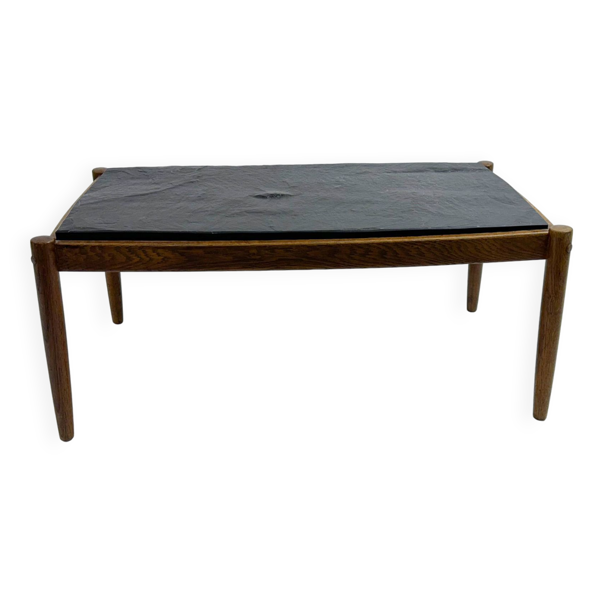Mid-Century Modern Coffee Table, Oak and Shale