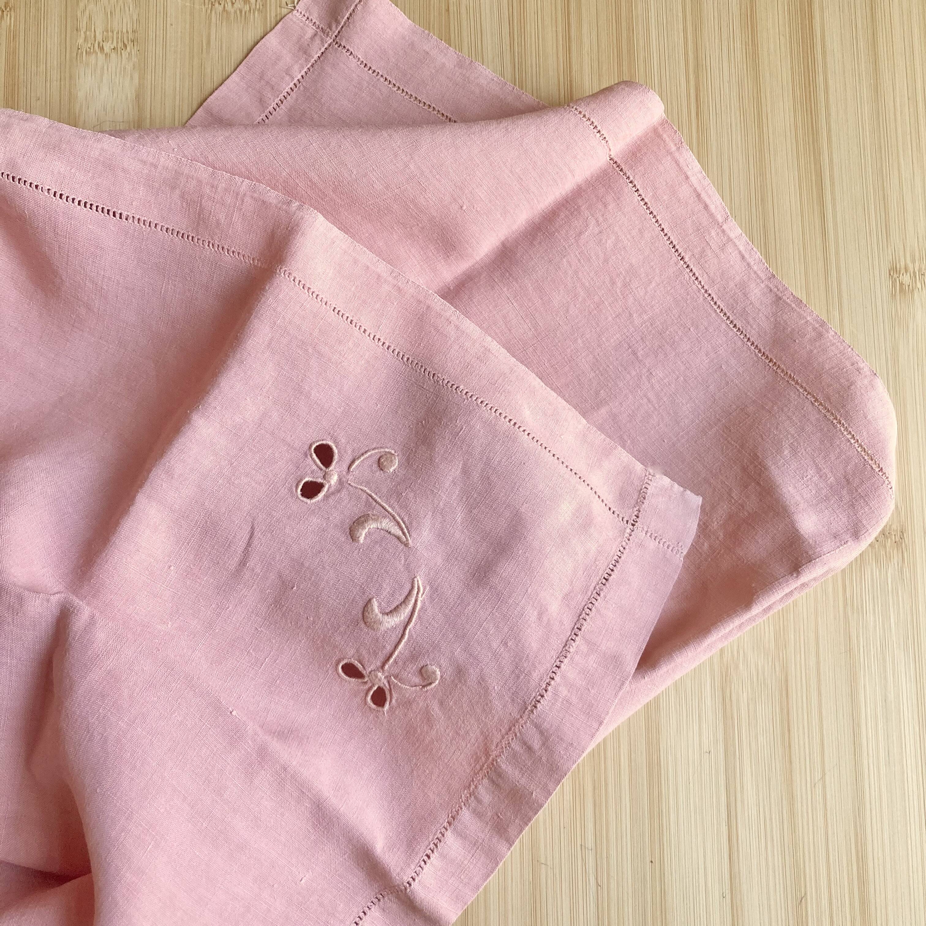 Old tea tablecloth, embroidered linen