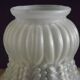 Vintage French Opaque White Glass Replacement Shade with Frilled Amber Edge
