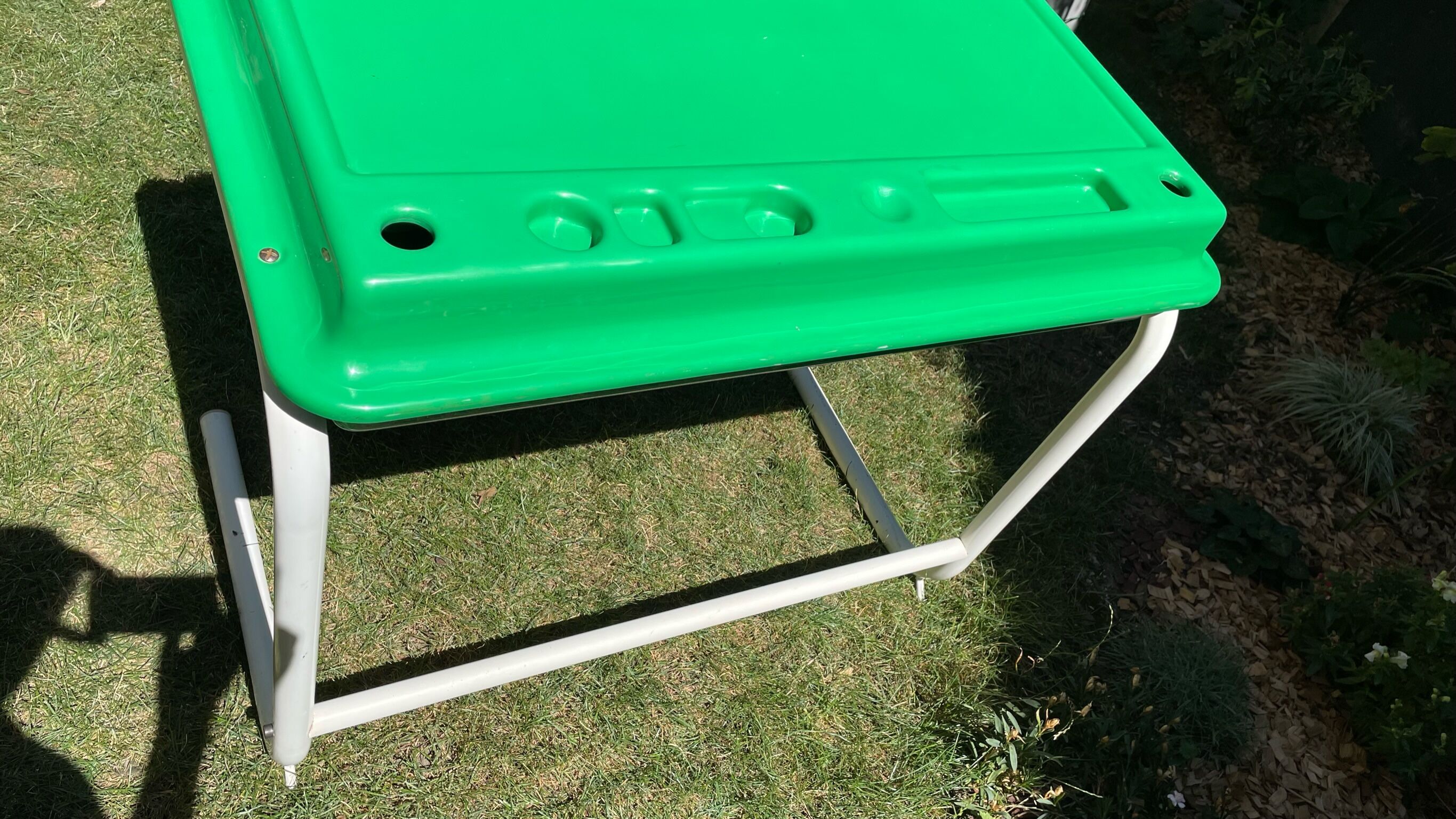 Vintage children's desk 70s green plastic