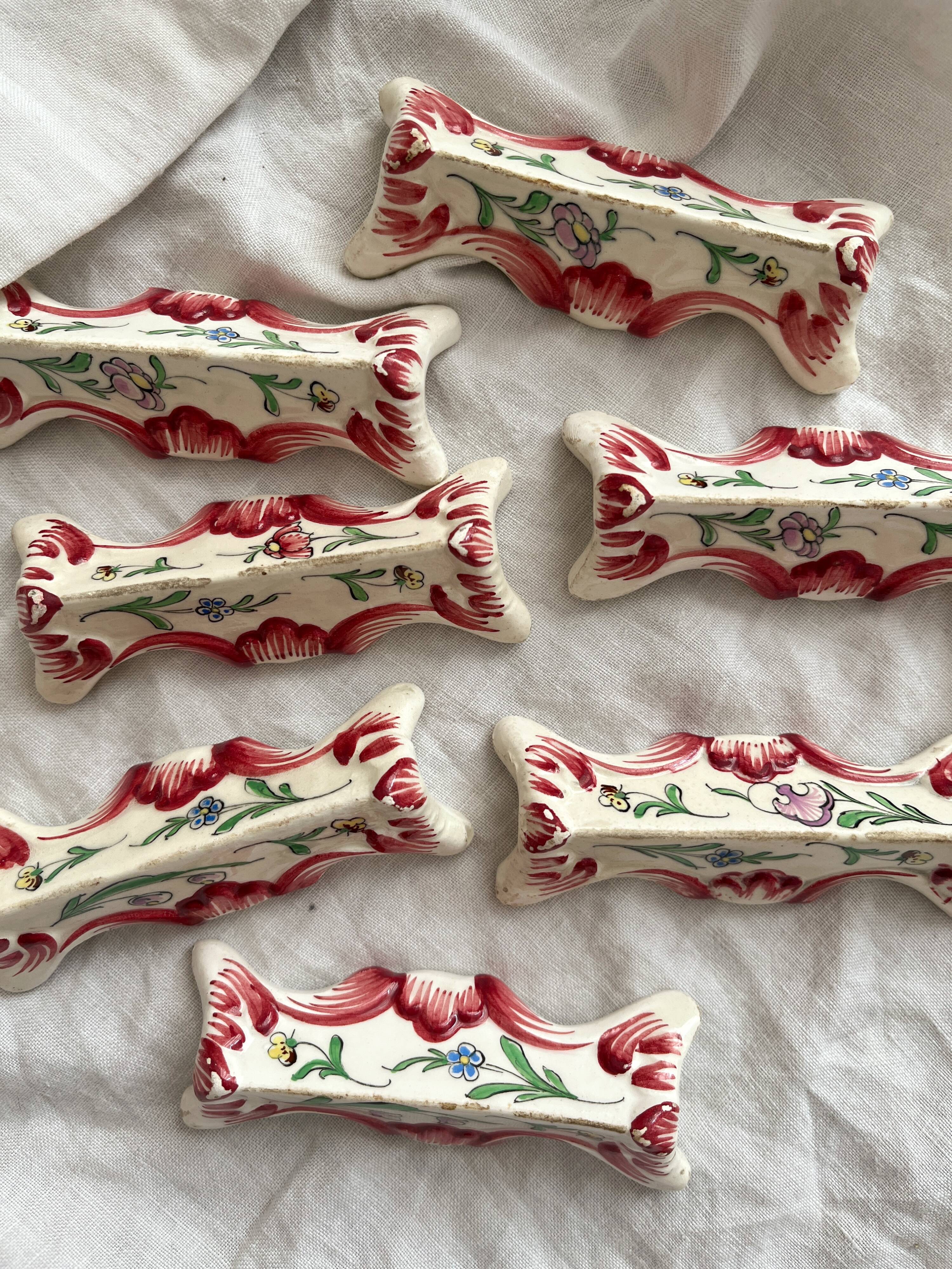 Painted earthenware knife holder Nans sous Sainte-Anne