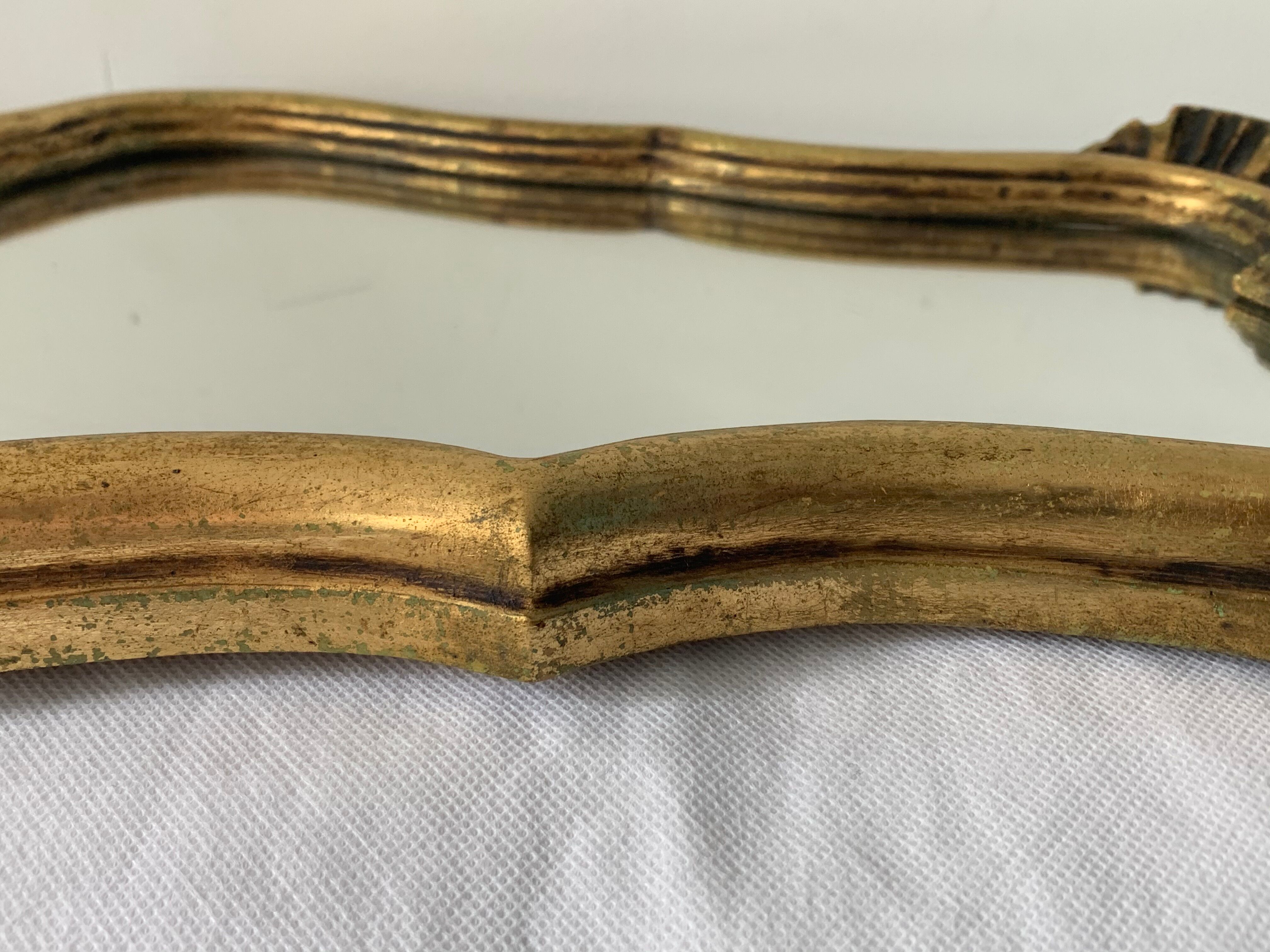 Old mirror in gilded wood 40 x 30 cm