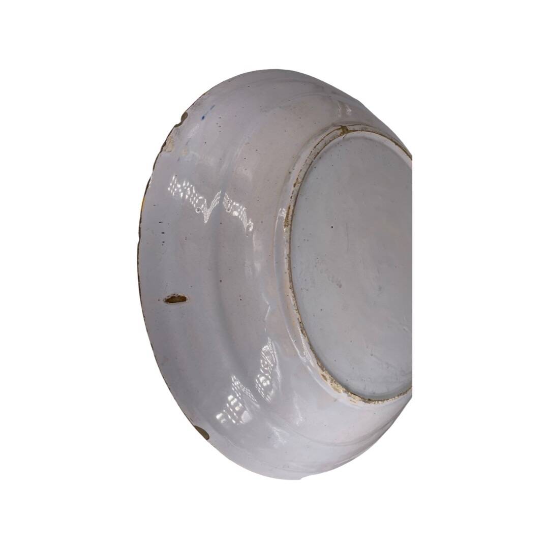 Large Delft Earthenware Plate from the 18th Century