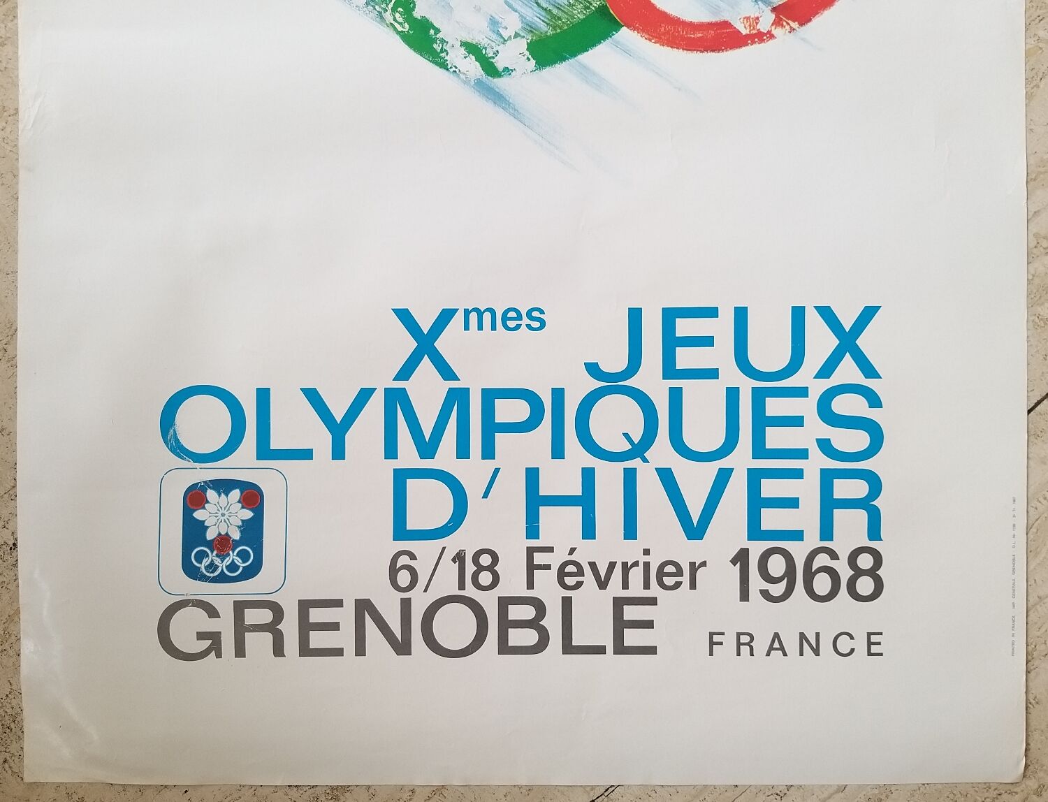 Original poster grenoble olympic games winter 1968 - jean brian