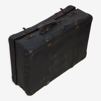 Valise en carton noire ancienne