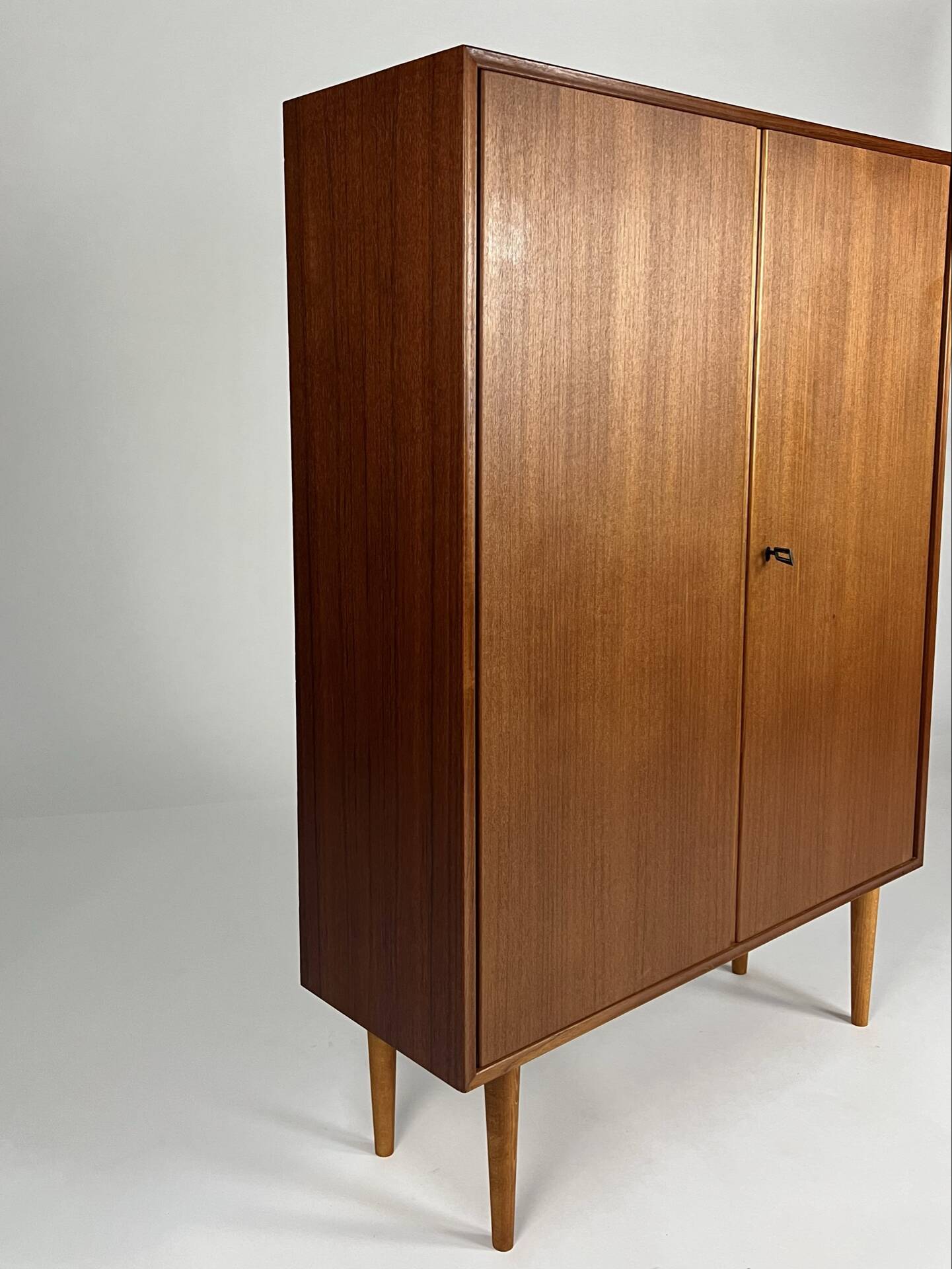 Vintage teak wardrobe highboard closet by H. Riestenpatt 1960s