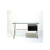 Chrome desk, glass and wood by Franco Albini for Knoll International.