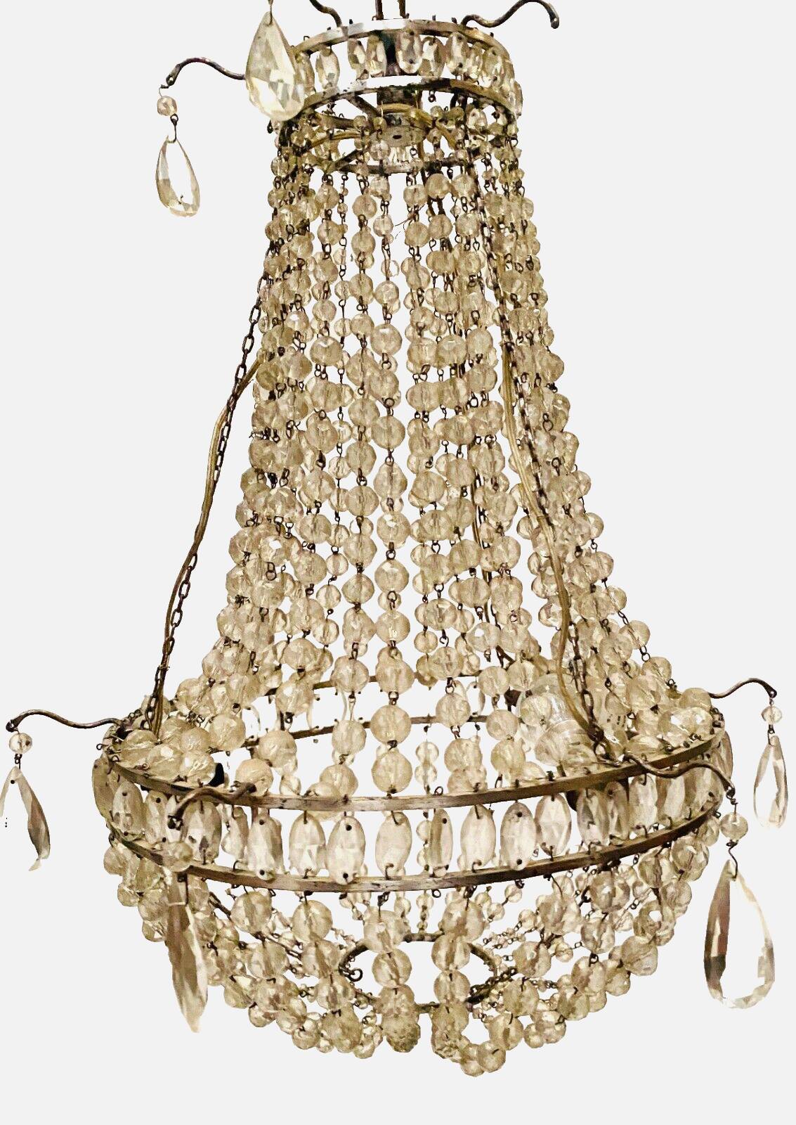 Louis XV style basket chandelier with 20th century tassels
